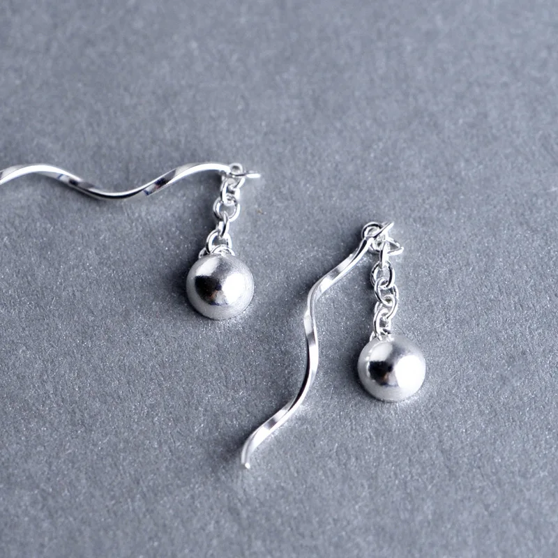 

925 sterling sv Korean version of the small earrings earrings jewelry female tassel super small round short ear line