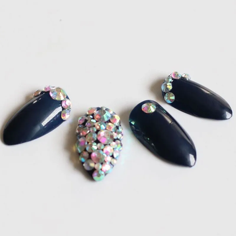 Зимние новые сетчатые красные яркие цвета темно синие с острым бриллиантом