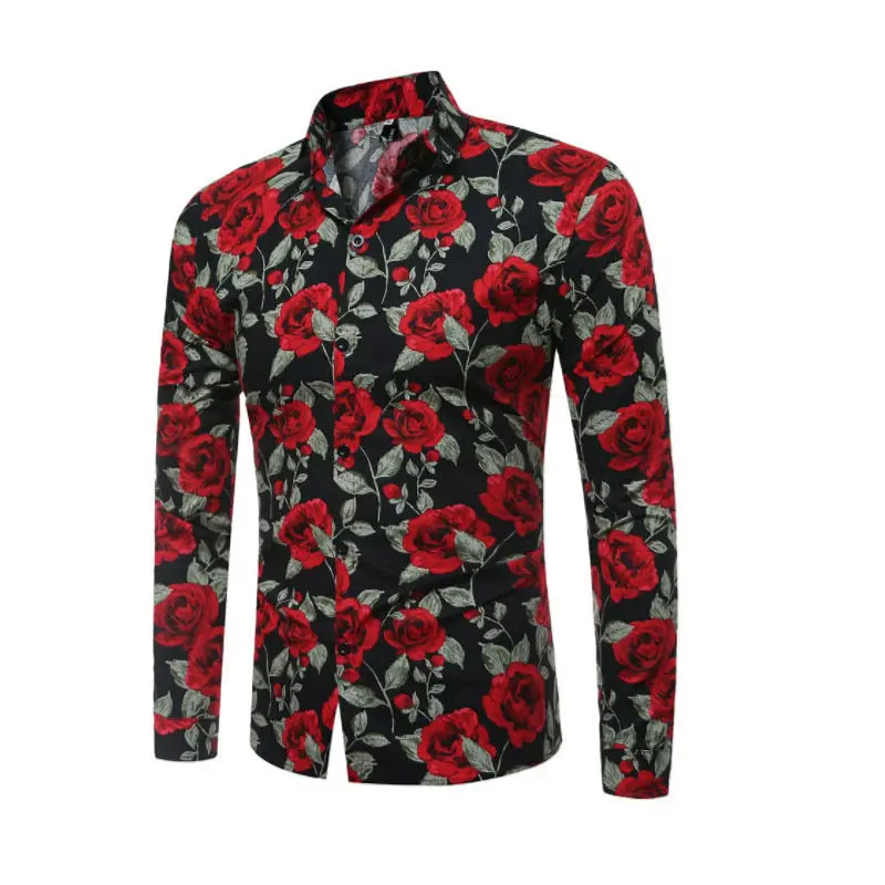 2019 Новое мужское роскошное платье с длинным рукавом Топы футболки Slim Fit
