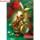 5D Diy Алмазная Картина Вышивка крестом полностью квадратная Алмазная вышивка картина с кроликом для декора комнаты H1729