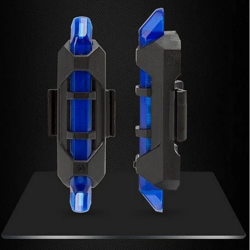 new blue Велосипедный велосипедный светильник светодиодный перезаряжаемый задний светильник Предупреждение безопасности велосипедный светильник супер яркий портативный флэш-светильник - Цвет: new blue