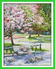 Набор для вышивки крестиком Весна в парке, 14ct, 11ct