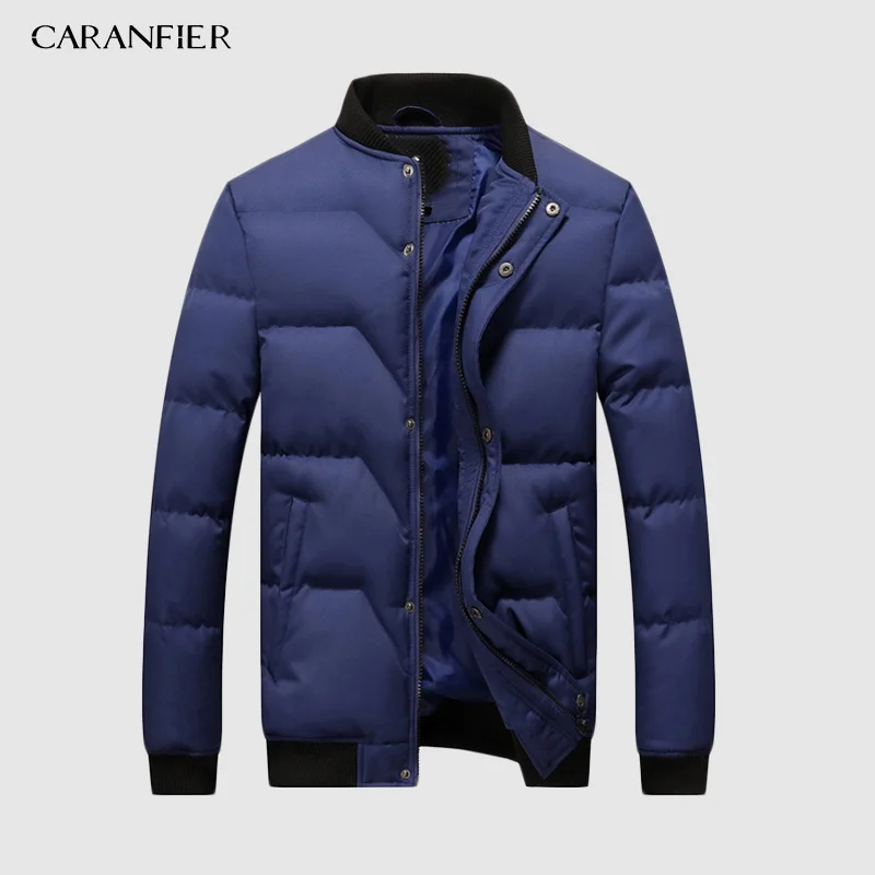 Новая мужская парка CARANFIER зимние пальто с толстым воротником куртка повседневное