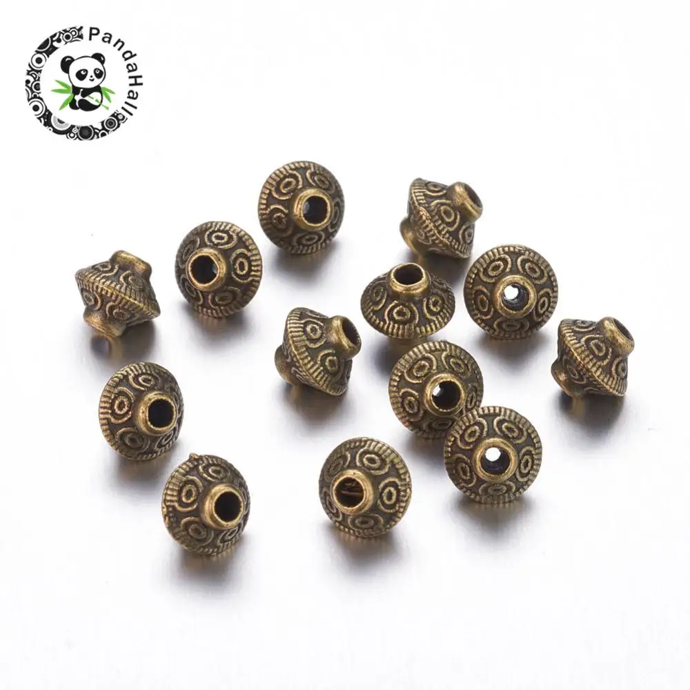 

Tibetan Style Bead Spacers, Lead Free & Cadmium Free & Nickel Free, Bicone, Antique Bronze, 6.5x6.5mm, Hole: 1mm.