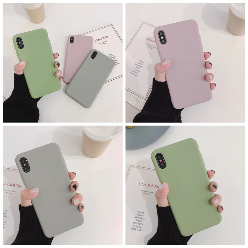 Ультратонкий простой чехол 11 Pro для iphone xs max x xr Силиконовые Мягкие Матовые чехлы