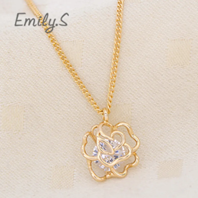 Мода Кубического Циркония Романтический Женщины Ожерелья Сердца 45 Звено Цепи