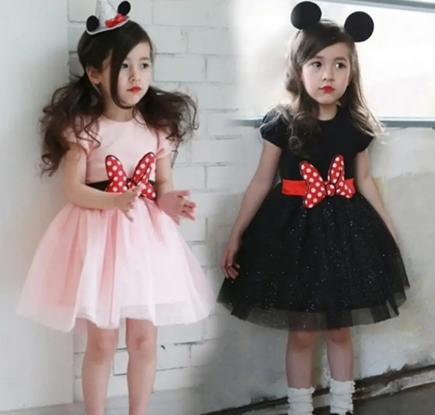 New Baby Princess Girls Minnie Party Tutu Dress With Dot Bow Children Clothing Kids Christmas Vestidos Costume Clothes | Детская одежда