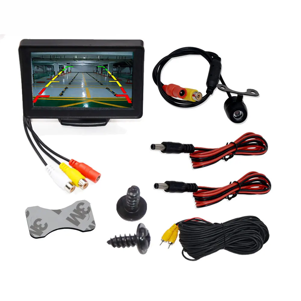 monitor Camera BYNCG 4,3 дюймов TFT ЖК-монитор автомобиля складной монитор дисплей камера заднего вида парковочная система для автомобиля заднего вида NTSC PAL - Название цвета: monitor Camera