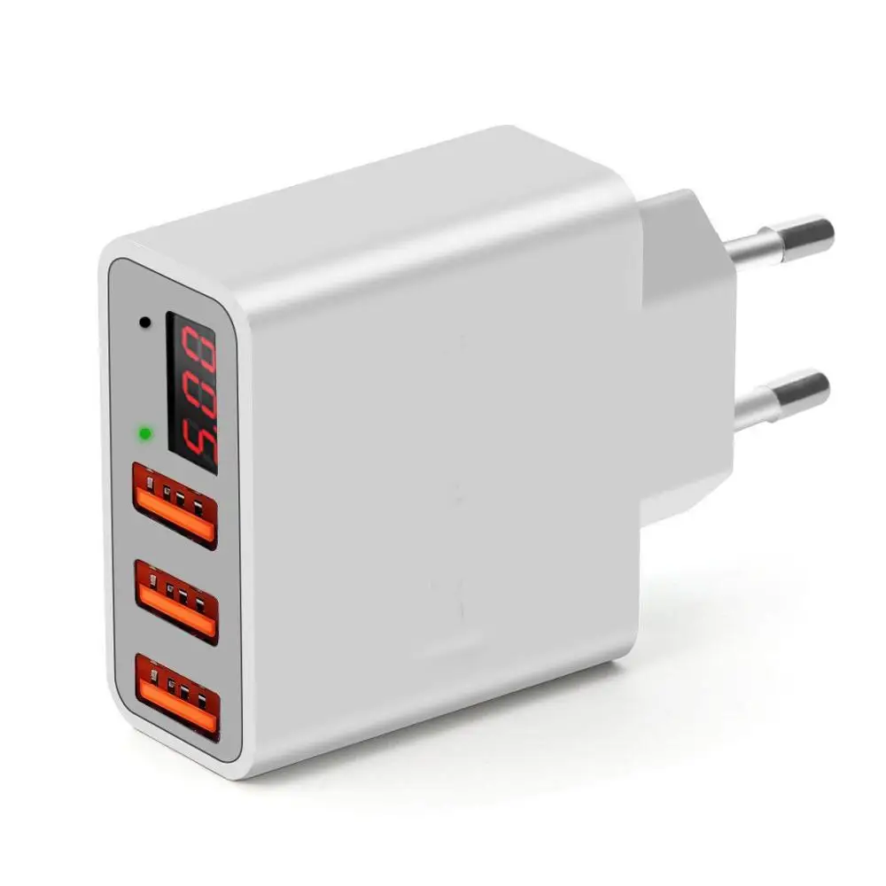 Smart 3.4A Quick Charger USB Phone Battery Charging Adapter Mobile QC Wall Travel EU/US PLUG LED Display for iPhone iPad Samsung |