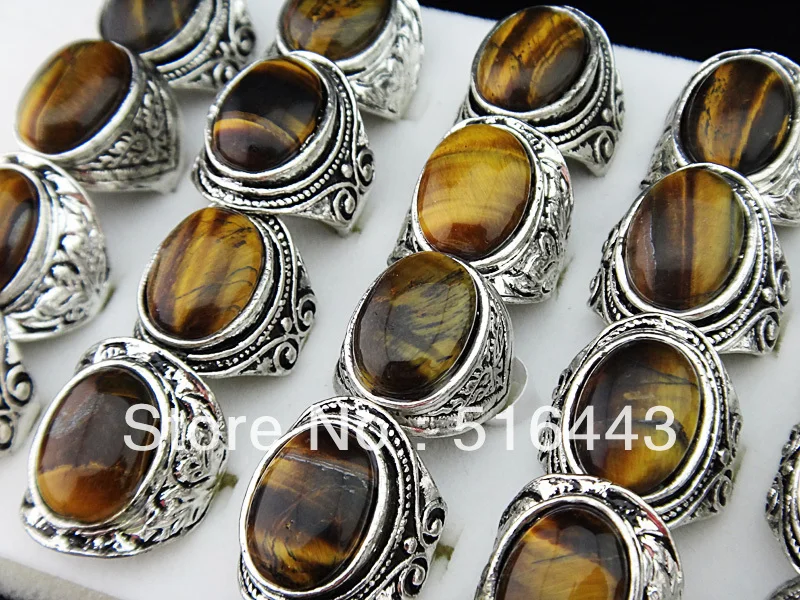 Большие смешанные стильные партии 5 шт. винтажные серебряные натуральные камни