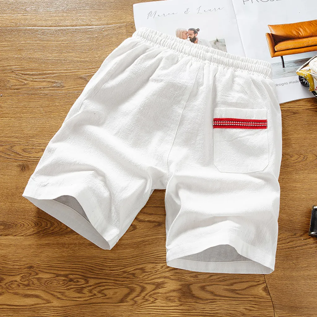 Мужские шорты нижнее белье чистых тонов из хлопка с несколькими карманами 2019 |