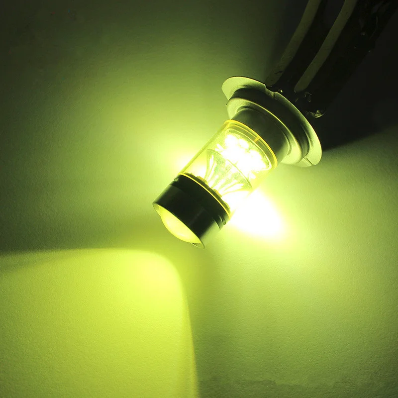 2 Pcs 100w H1 H3 20 SMD High Power Super Bright Golden Light Car LED high power fog lamp Running | Автомобили и мотоциклы