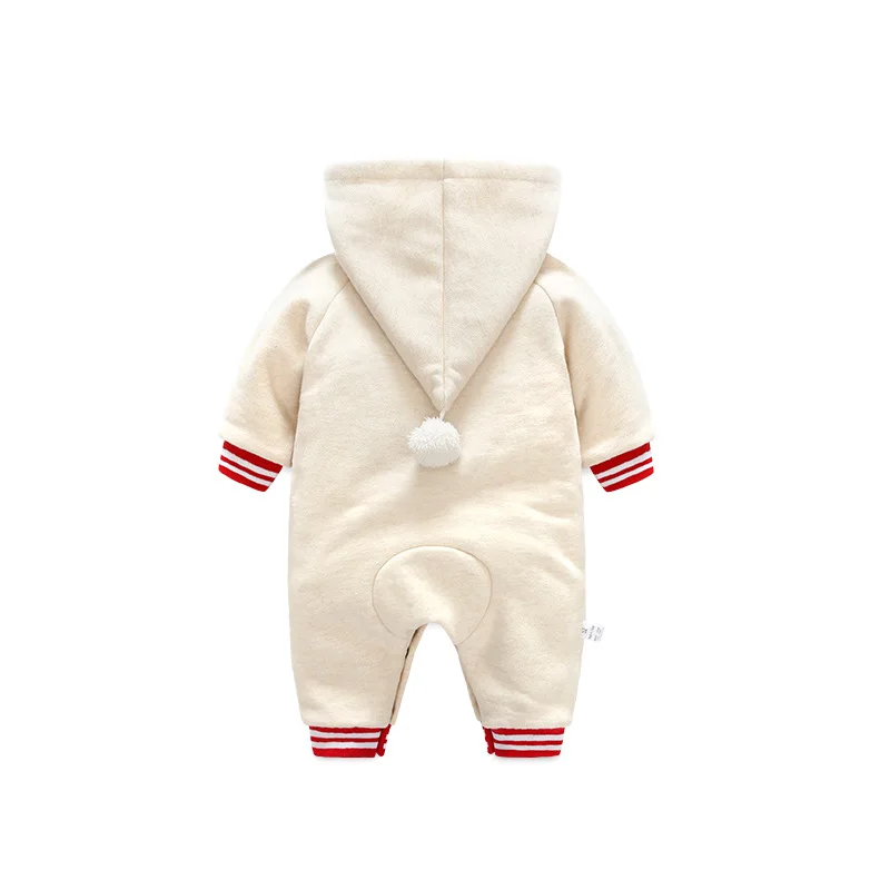 Хлопок теплый Детский комбинезон с капюшоном зимние мягкие для новорожденных
