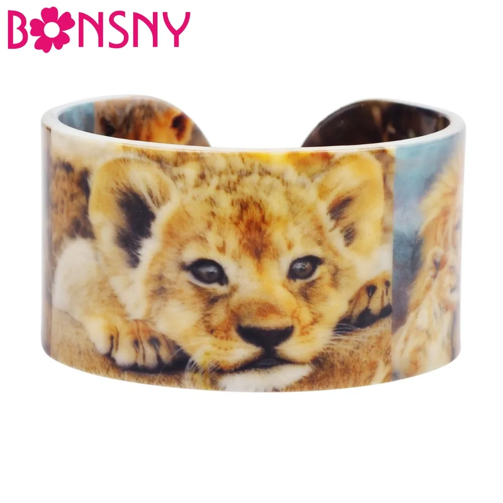 

Bonsny Plastic Sweet Africa Little Lion Lionet Bangles Bracelets Wild Jungle Animal Craft Jewelry For Women Girls Teens Novelty