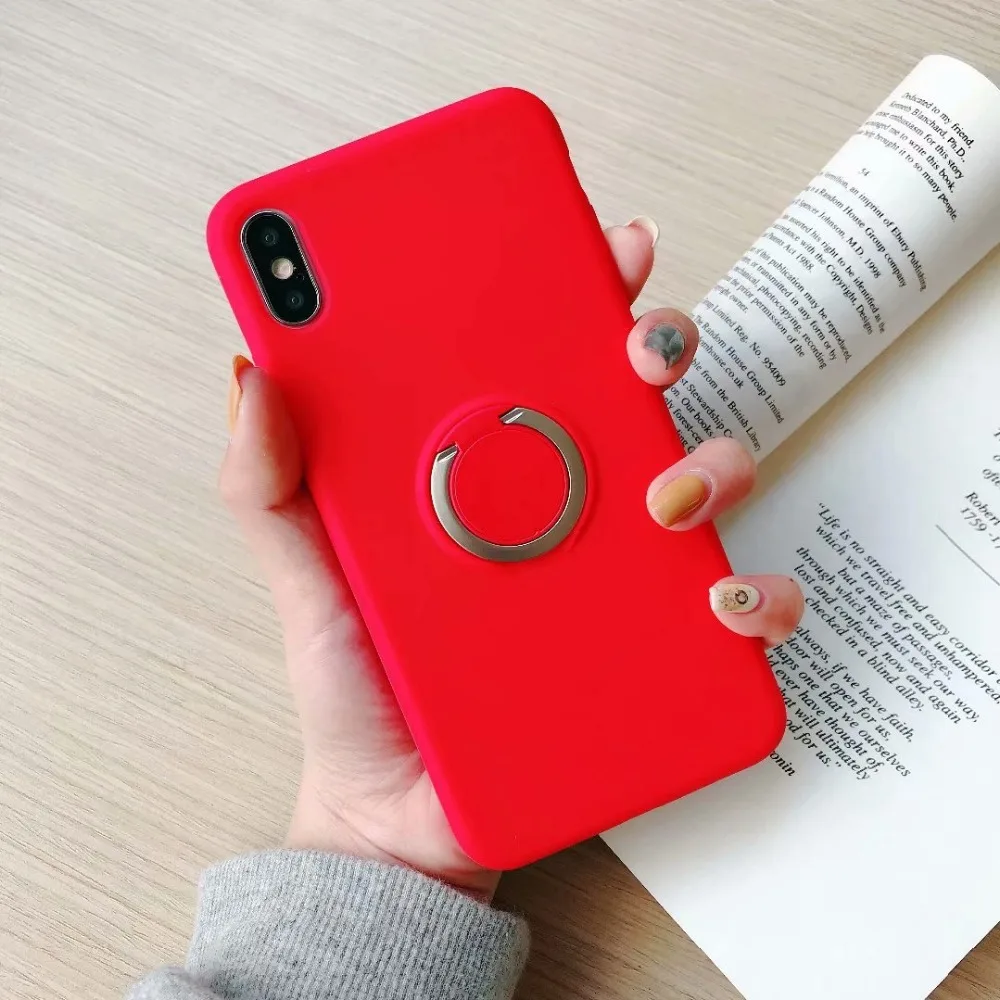 Новинка 2019 Ультратонкий матовый Мягкий силиконовый чехол из ТПУ с кольцом на