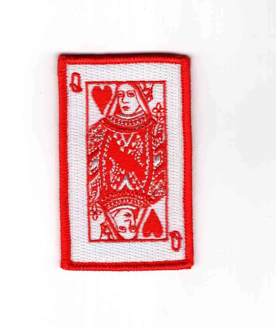 

Custom Playing Cards Q Merrow Edge 100% Embroidered Patch