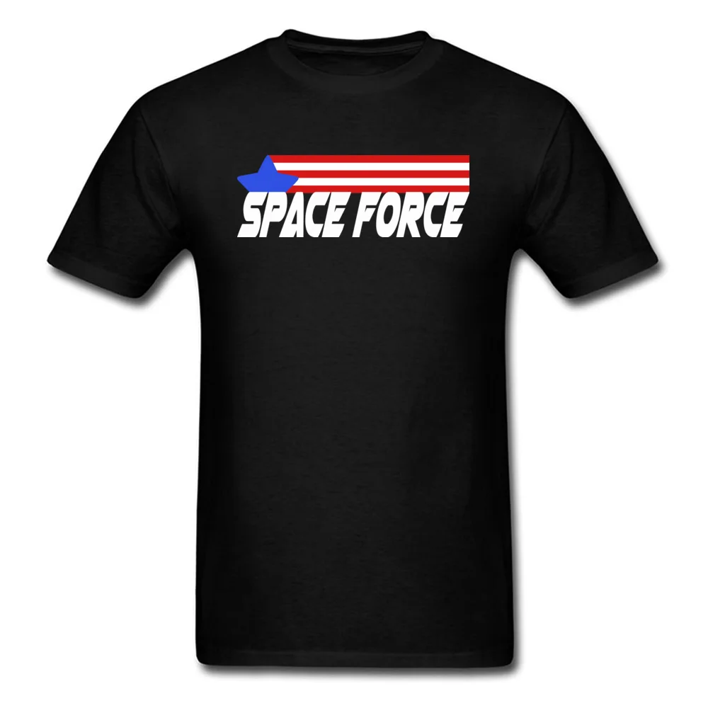 Футболка мужская с надписью Space Force черная хлопковая ткань летняя хипстерская