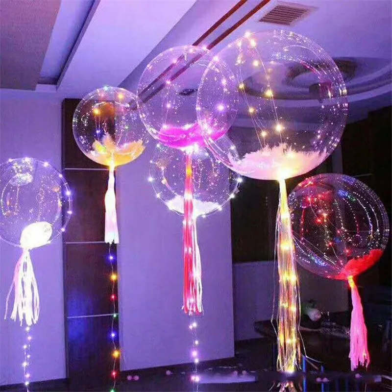 New bobo ball led line string balloon decorated with color light for Christmas Halloween Wedding Party children home Decoration