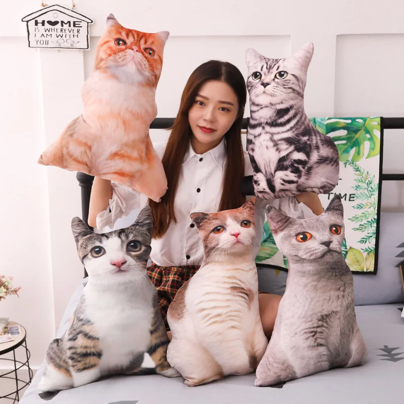 55 см новый стиль 3D печать Кот модная искусственная кошка плюшевые игрушки
