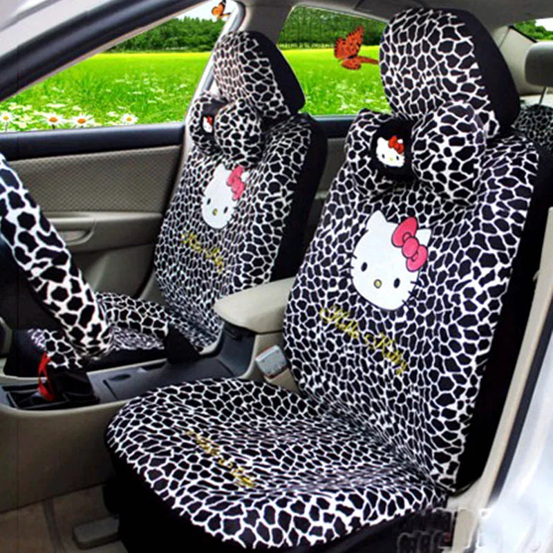 Универсальные Мультяшные чехлы на сиденья автомобиля с изображением розового