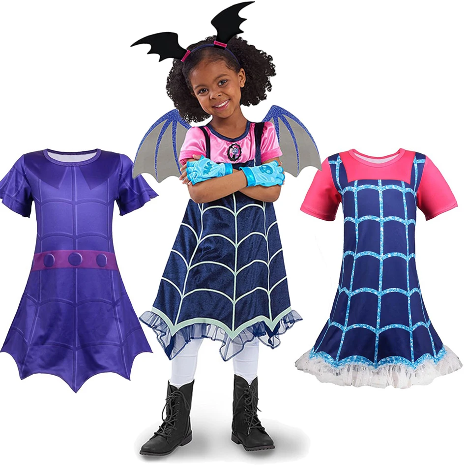 Одежда для девочек Vampirina костюм вампира Косплэй Детские платья для вечеринки на Хэллоуин; Карнавальный костюм для детей модные вечерние платья для девочек; уличная одежда