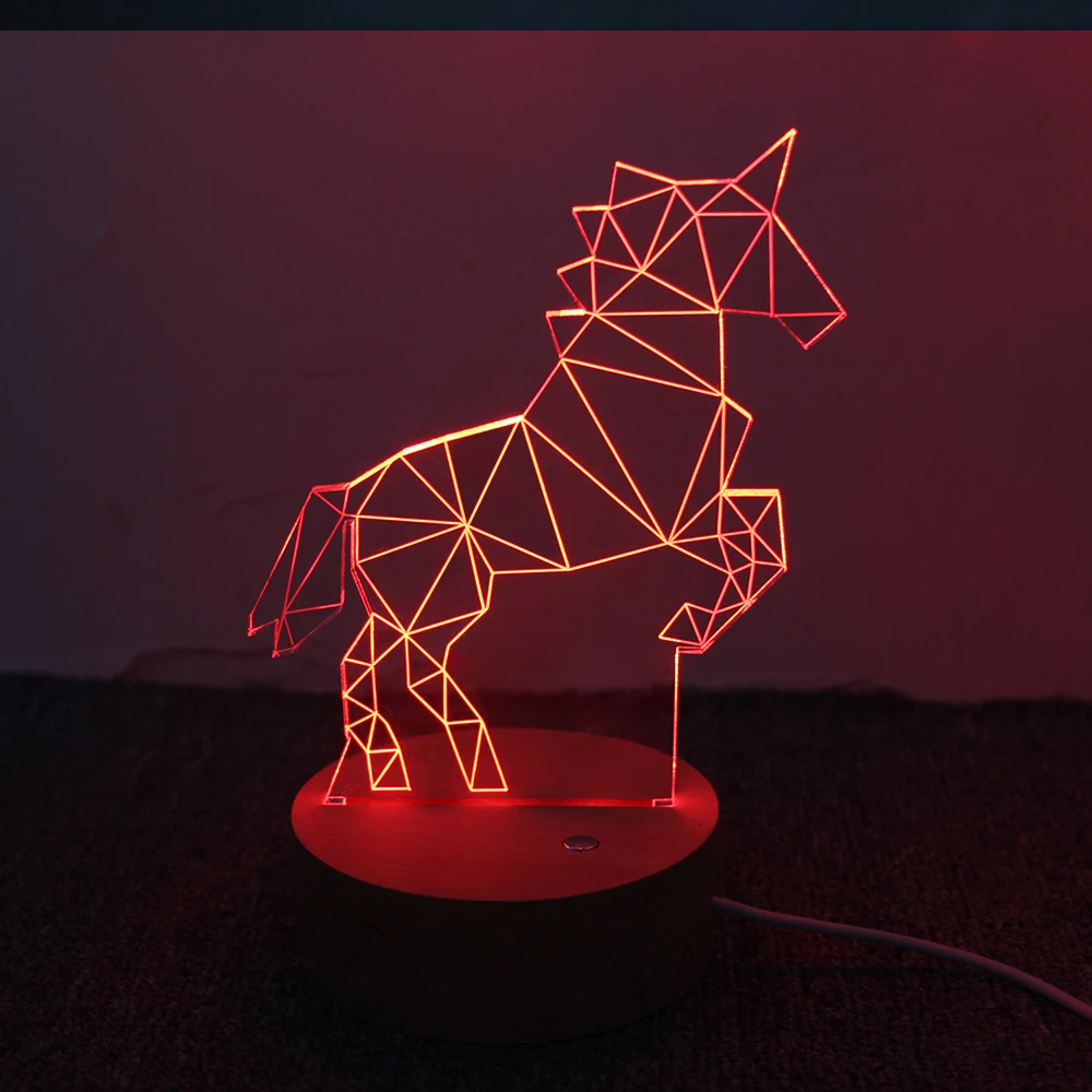 Светильник единорог ночной ing Новое поступление 2019 3D LED креативные подарки Ночной