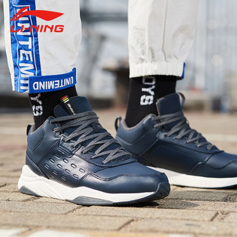 Li-Ning/мужская спортивная обувь с теплой флисовой дышащей подкладкой; классические кроссовки; AGCN123 YXB234