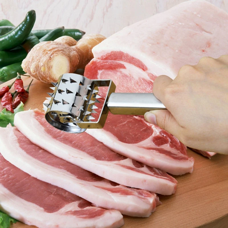Нержавеющая сталь Мясорубка стейк Tenderizers Инструменты для барбекю роликовый дизайн свободная игла для мяса креативный кухонный аксессуар