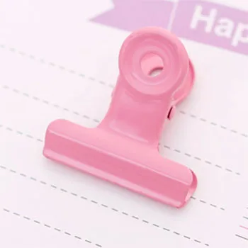 Pink 2 шт. милые разноцветные металлические зажимы для связывания офисные бумажные зажимы для документов 30 мм зажим офисные школьные переплеты - Цвет: Pink