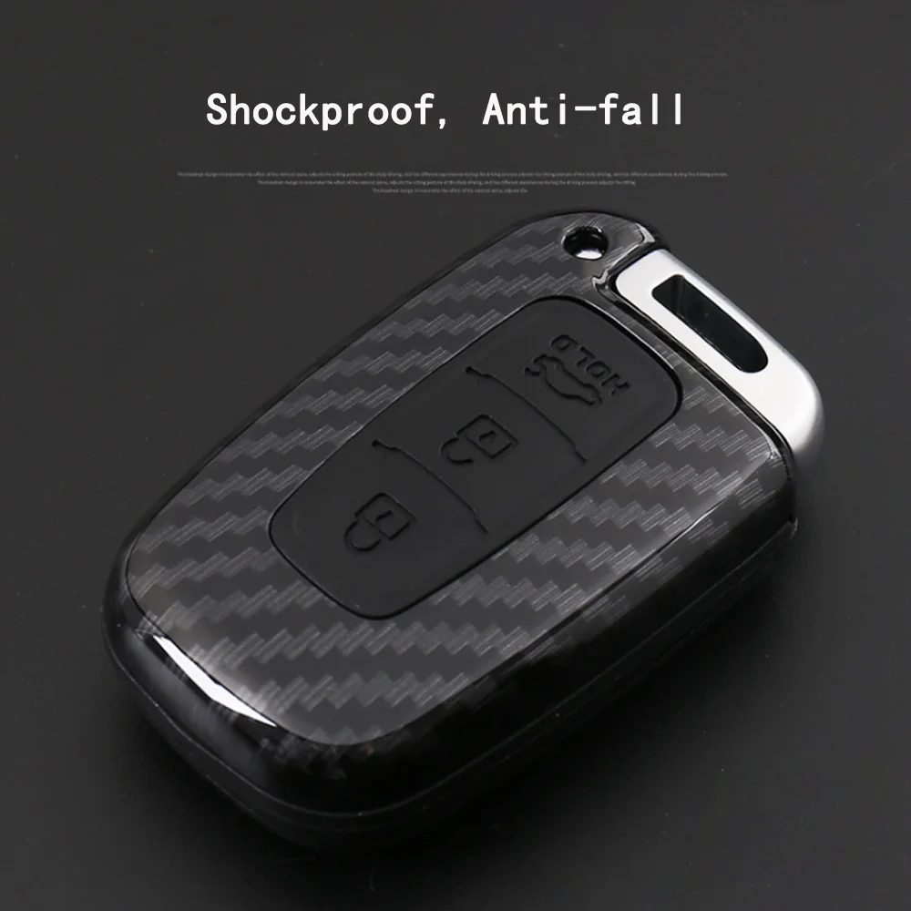 Корпус из углеродного волокна + силиконовый чехол для ключей от машины Hyundai Equus