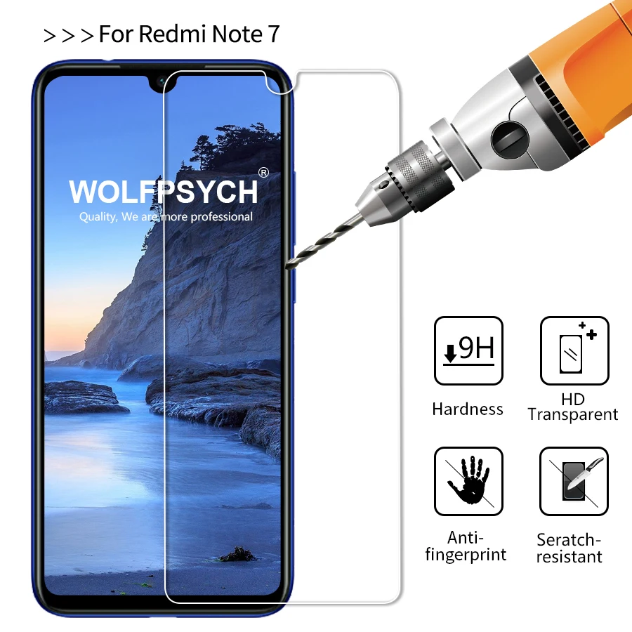 Закаленное стекло WOLFPSYCH для Xiaomi mi Red Note 7 защитная пленка экрана Pro 9H HD анти