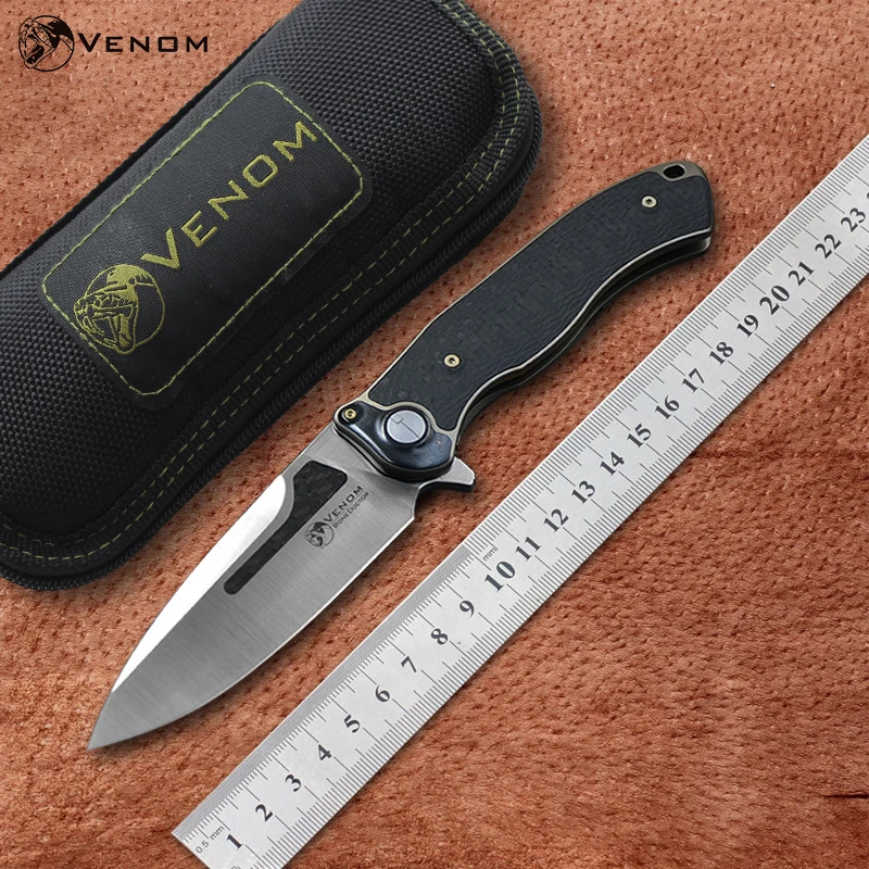 VENOM BONE DOCTOR M390 Титан+ CF Флиппер Складной нож Открытый Кемпинг Охота выживания карманные кухонные ножи для фруктов EDC инструменты