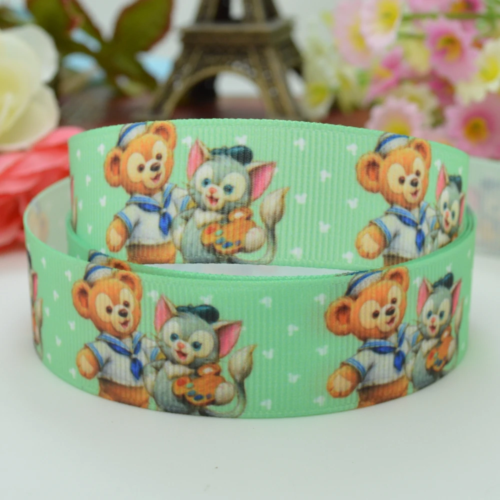 DUWES 7/8 &quot22 мм Медведь Стелла Лу Печать grosgrain лента бант для волос украшение