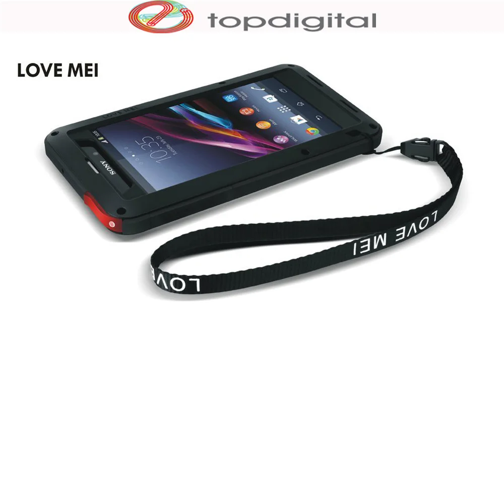 LOVE MEI for SONY Z1 Shockproof Case Xperia L39h Waterproof Shock Proof Armor Aluminum Metal Cover Tempered Glass |