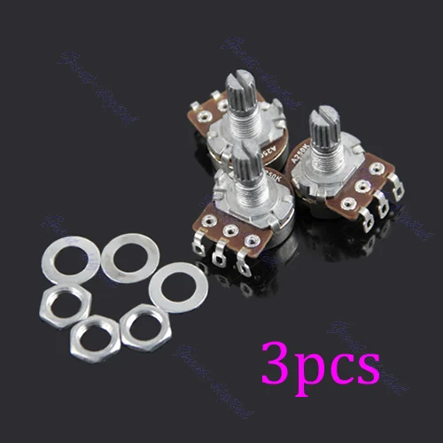 

3 Pcs New Guitar Potentiometer A250k Split Shaft Pots Audio Tone Switch Control