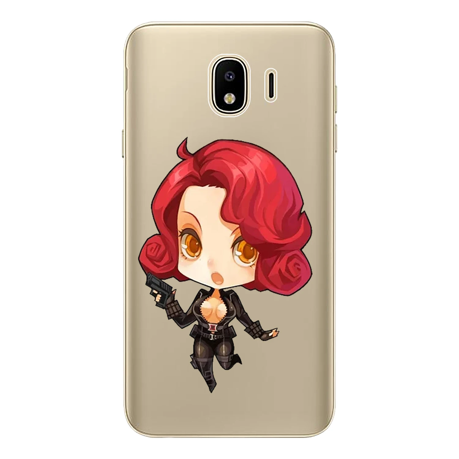 For Samsung Galaxy J4 2018 Case Cover EU 5.5&quot J400 J400F Soft TPU Silicone Cute Cartoon Iron Man Spiderman Painted Phone |