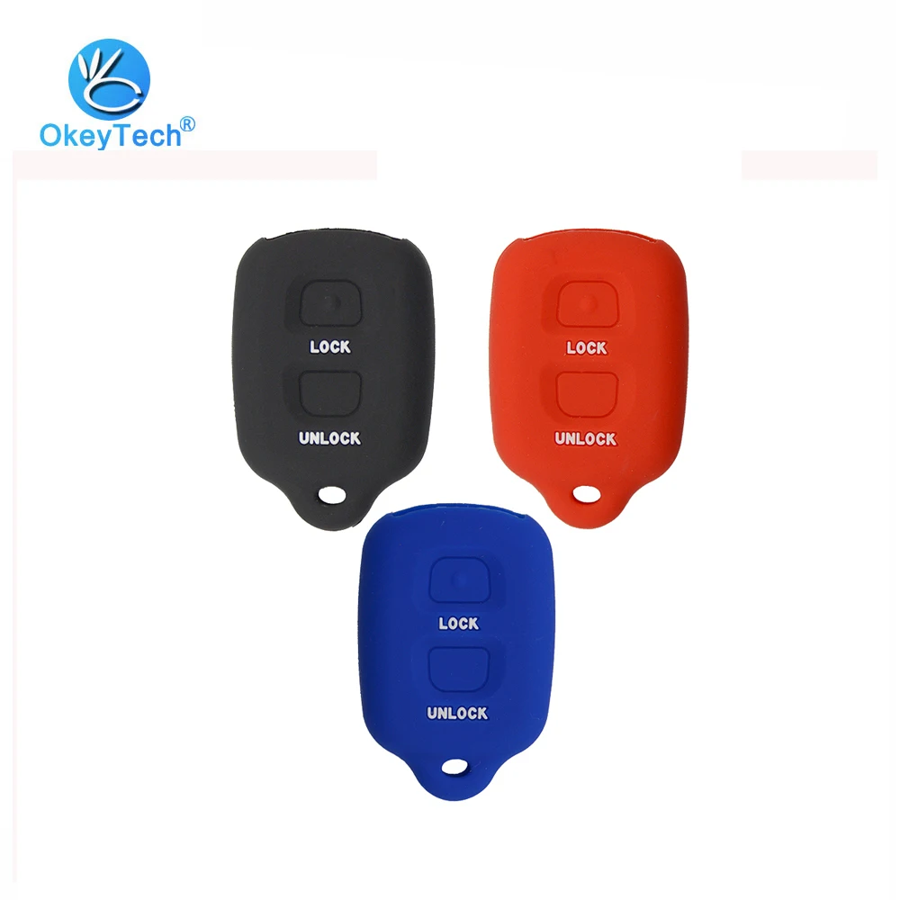 OkeyTech 2 кнопочный силиконовый чехол для автомобильного ключа Защищенный брелок