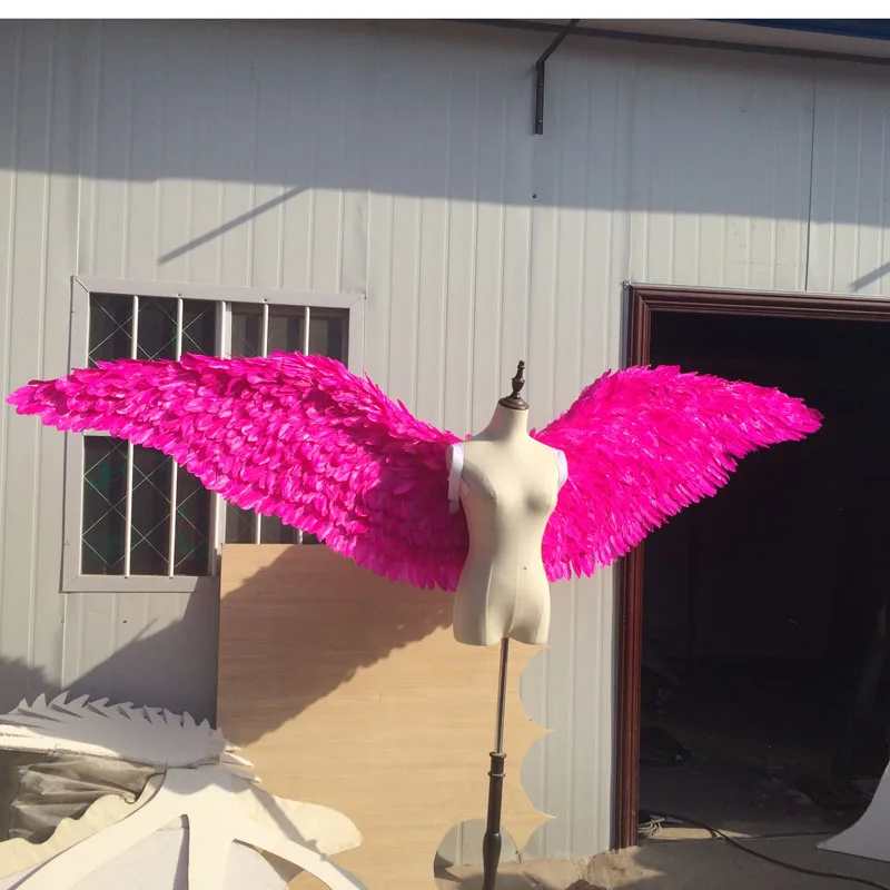 EMS free shipping Large size white angel feather wings beautiful rose red fairy stage performance supplies | Дом и сад