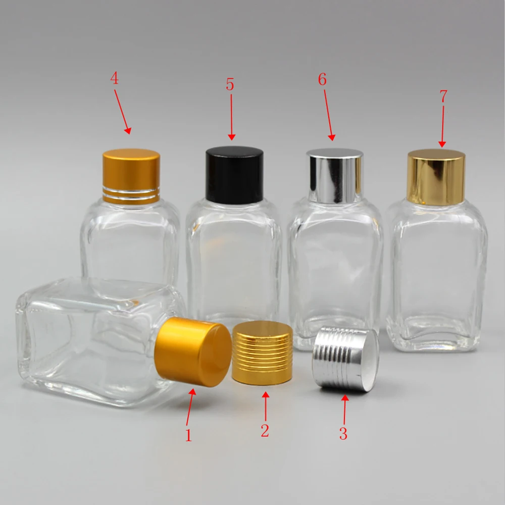 100pcs essential oil glass bottles 30ml square glass bottle dropper refillable bottles