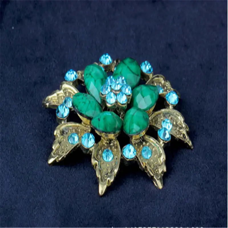 HYB Кристалл Rhinestone TEARDROP Брошь Булавки в форме полумесяца Для женщин Одежда