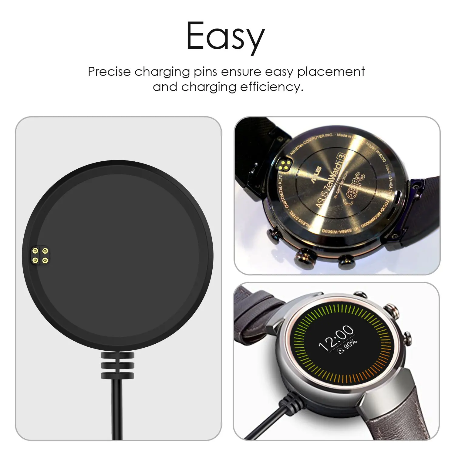 Фото Зарядное устройство ASUS Zenwatch 3, сменная Магнитная зарядная док-станция с USB-кабелем для смарт-часов ASUS Zenwatch 3 №4