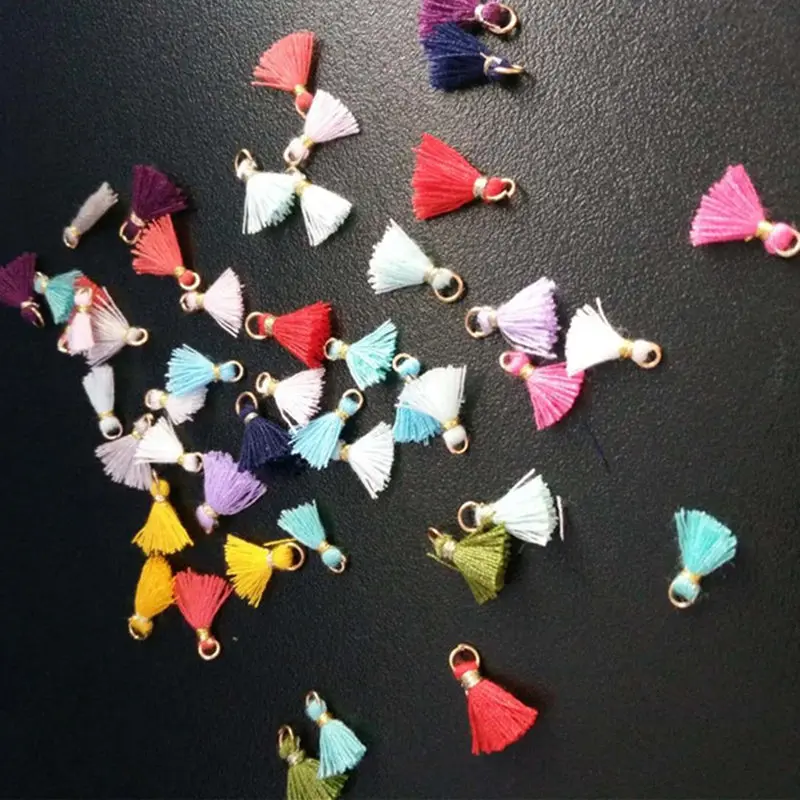 Mixed color 100 шт многоцветная хлопковая мини кисточка с бахромой DIY Изготовление ювелирных изделий серьги ожерелья одежды кисточки аксессуары из кружева материал - Цвет: Mixed color
