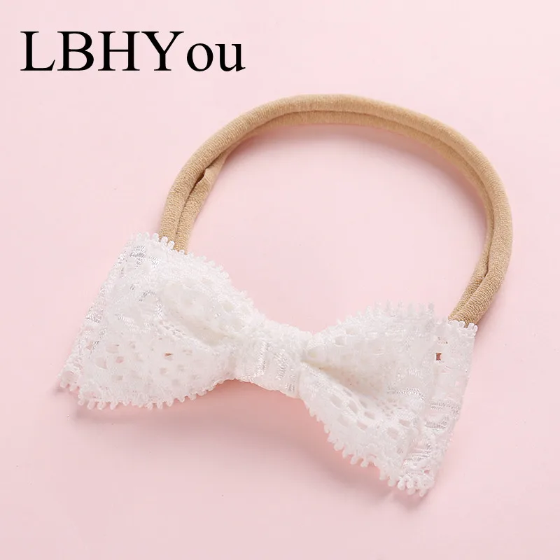 Новинка 2019 кружевные нейлоновые повязки на голову с бантом эластичные для волос