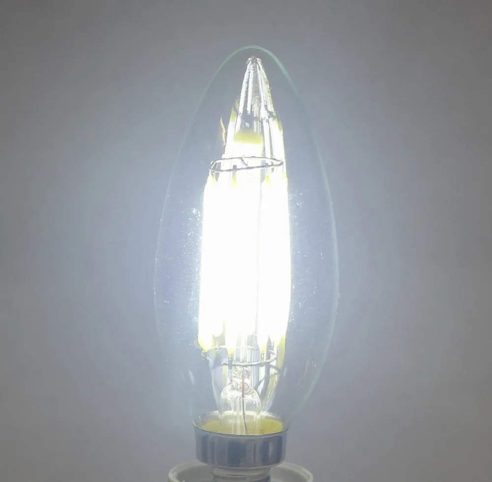 E12 E14 E27 УДАРА СВЕТОДИОДНЫЙ стеклянные лампы свечи 2 W/4 W/6 W C35 теплый/холодный белый