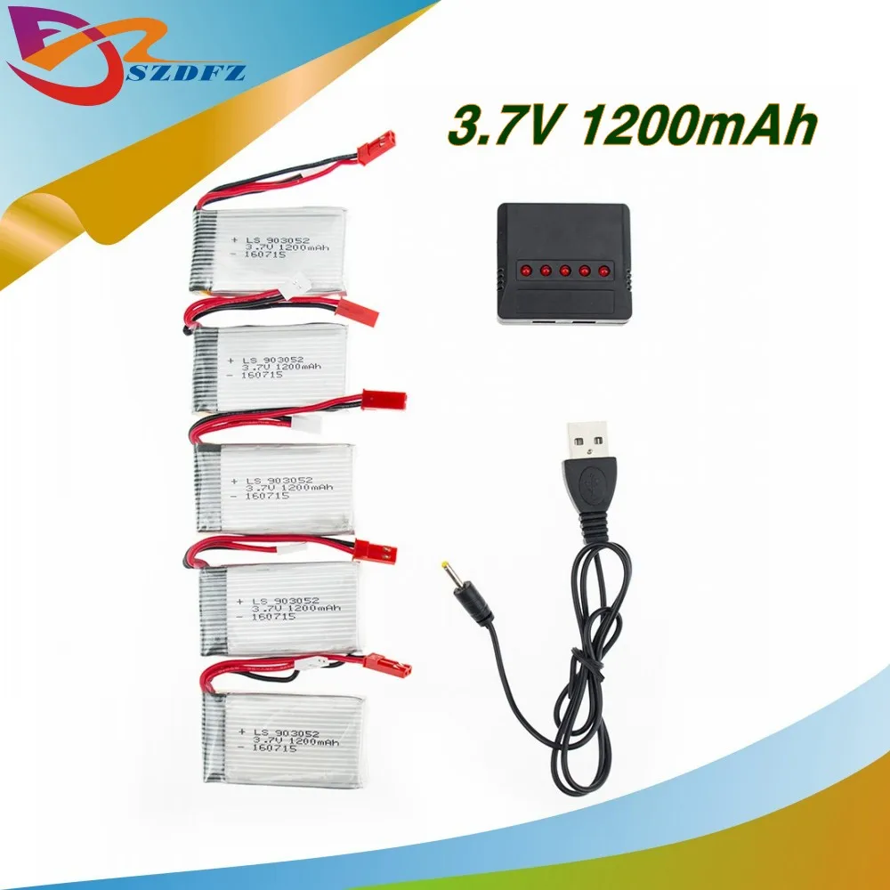 Syma rc 3 7 v литий полимерный аккумулятор 1200 мА/ч 5 шт. и зарядное устройство для syma X5SW