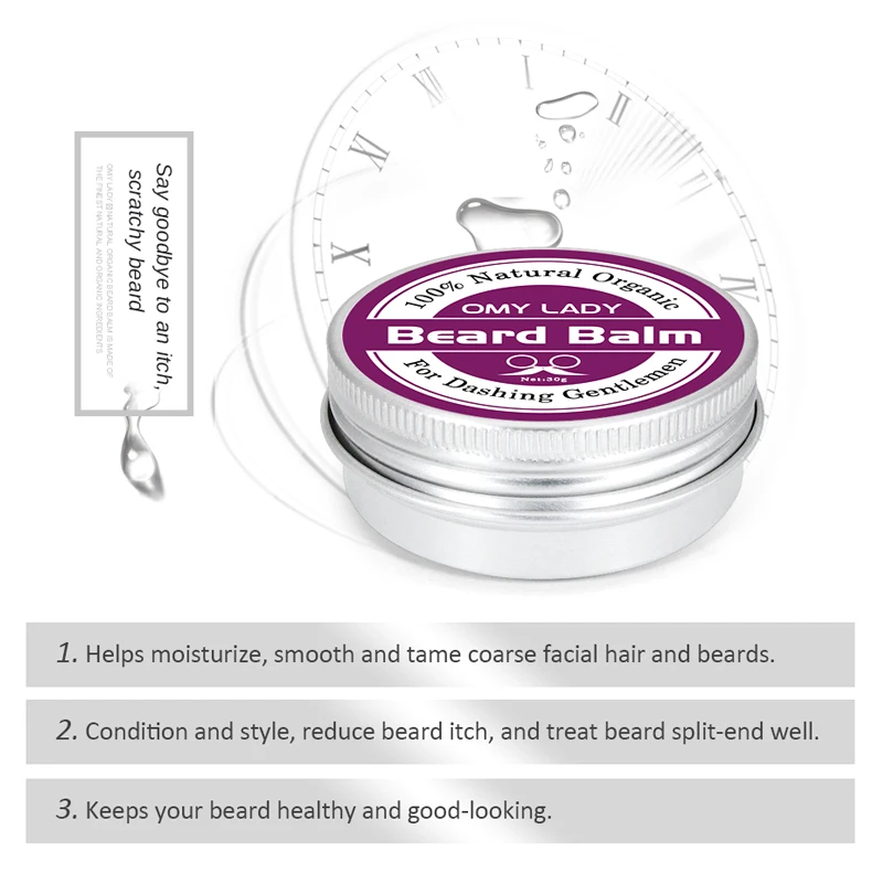 OMYLADY Бальзам для бороды мужчин Натуральная Органическая борода воск ухода