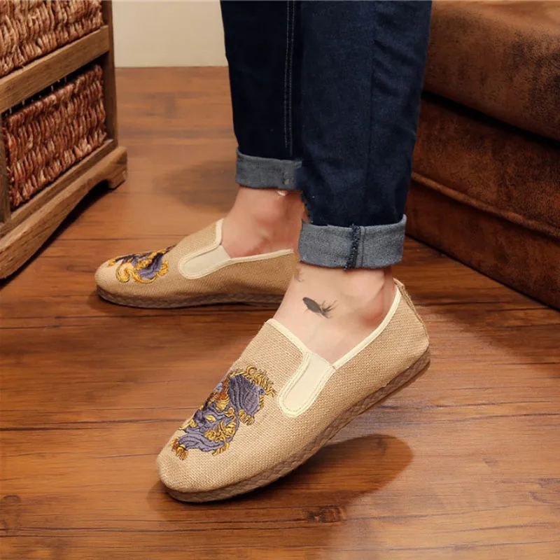 Hand-woven new cotton and linen men casual shoes Non-slip espadrilles with breathable beef tendon sole ethnic wind | Обувь