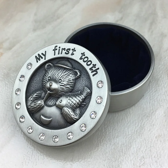 Медвежонок логотип ювелирный чехол Новорожденный ребенок Keepsake семейный подарок