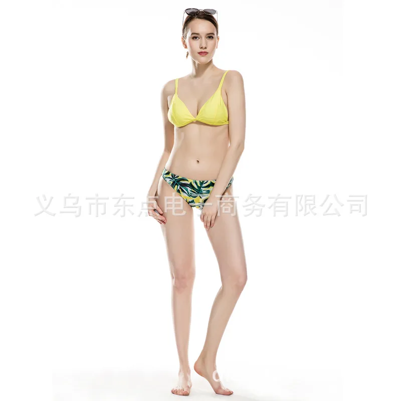 

Womens Bathing Suits Floral Printing Swim Bottoms Padded Halter Bandage Bikini Two Piece Swimsuits