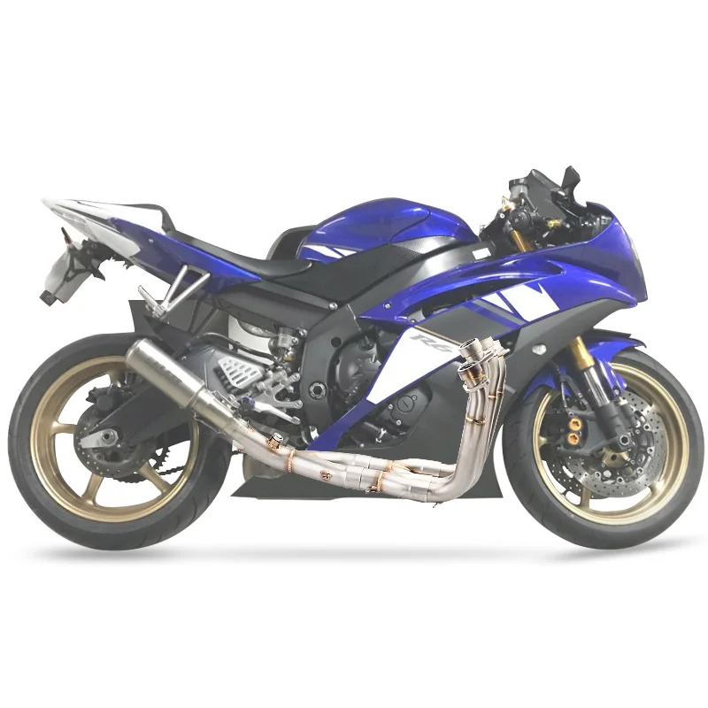 R6 полный Системы выхлопной трубы для yamaha YZF r6 2006- год мотоцикл изменение Глушитель Трубы спереди трубы ссылку скольжения на